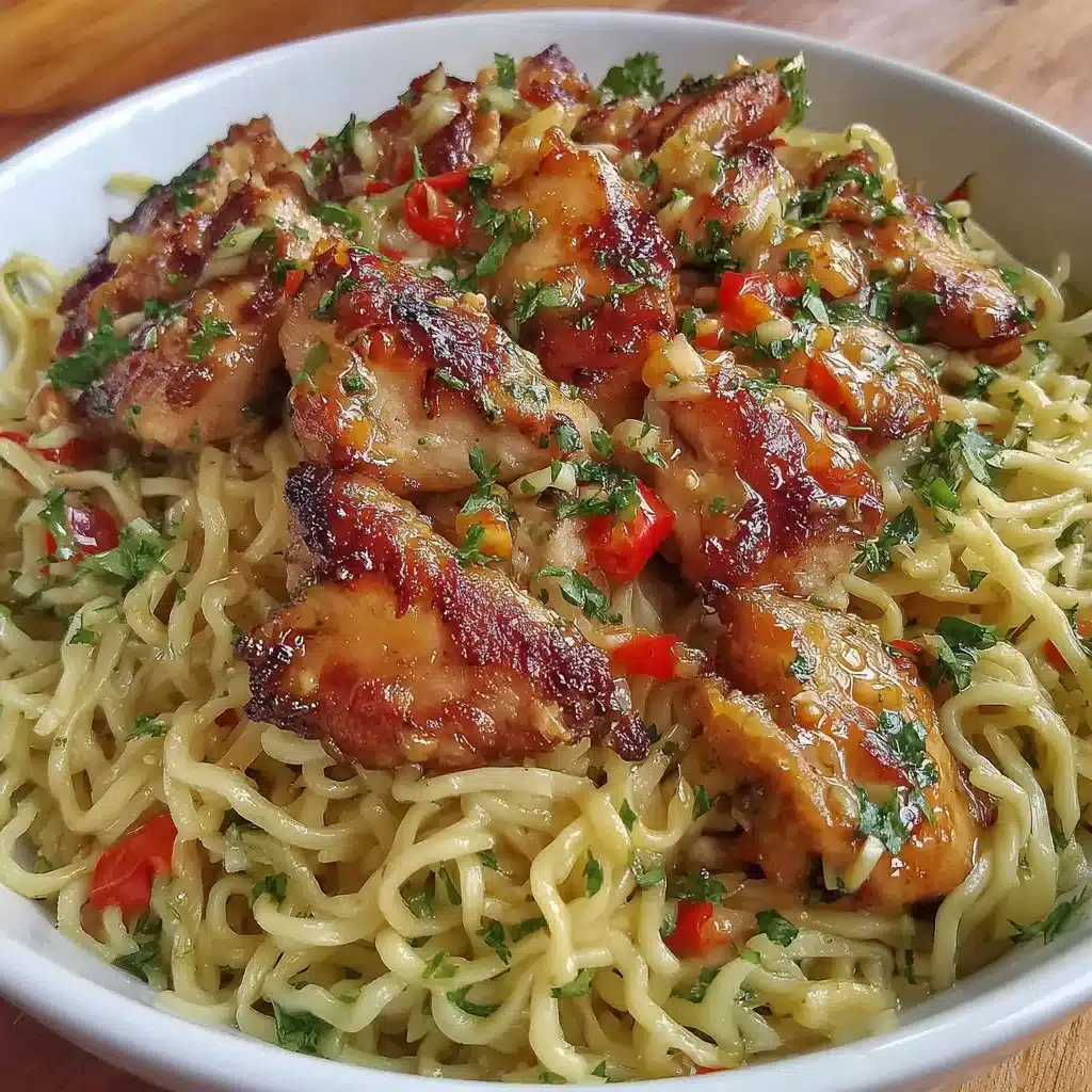 Sticky Garlic Chicken Noodles