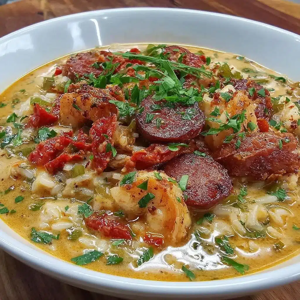 Spicy Jambalaya Soup with Andouille Sausage and Chicken