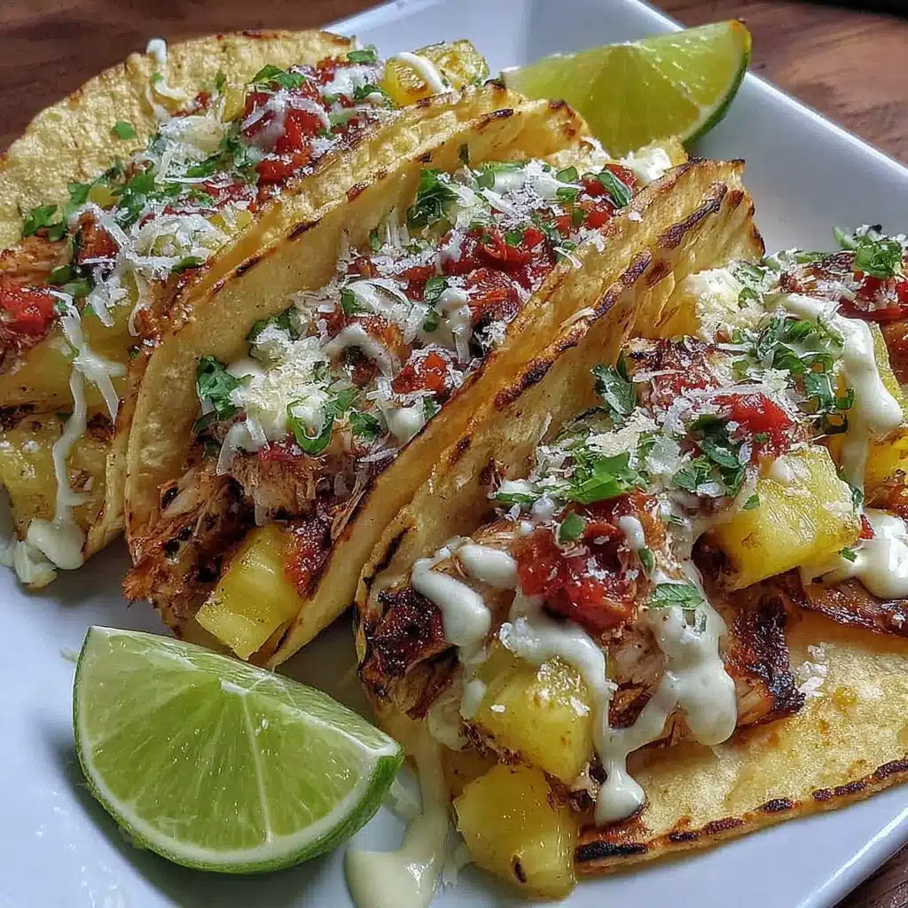 Delicious Pineapple Chicken Tacos with fresh ingredients and vibrant toppings