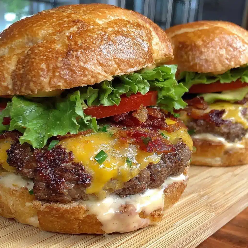 Delicious air fryer burgers served on a plate with toppings
