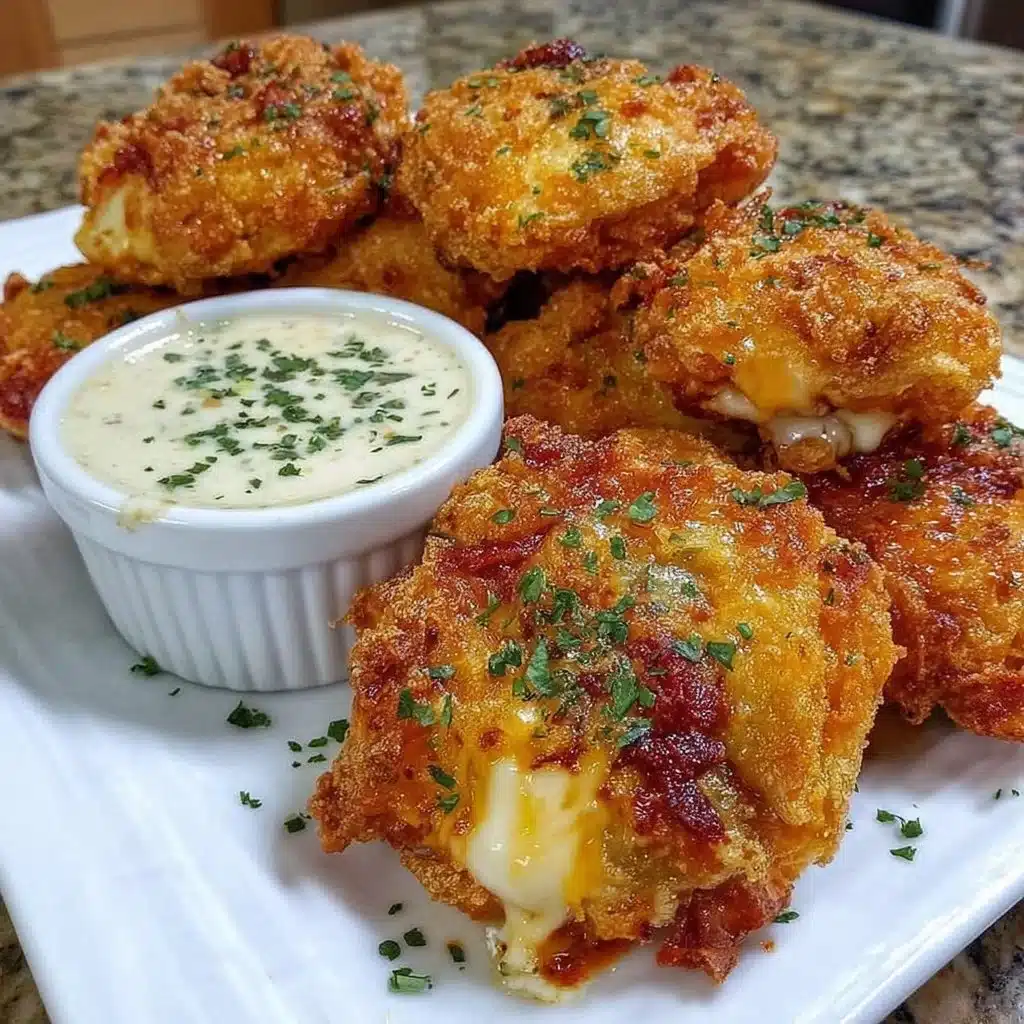 Crispy Air Fryer Cheesy Chicken Fritters on a plate with dipping sauce