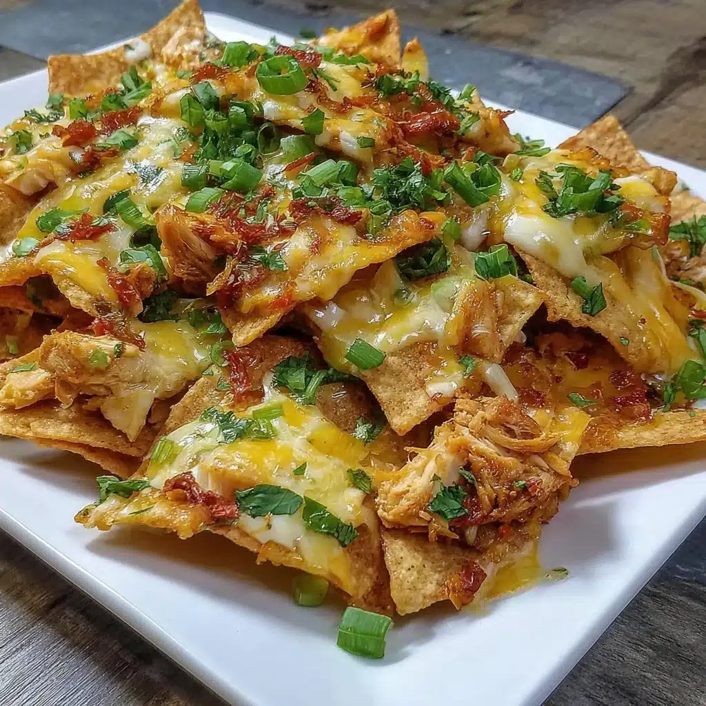 Delicious Air Fryer cheesy chicken nachos ready to serve