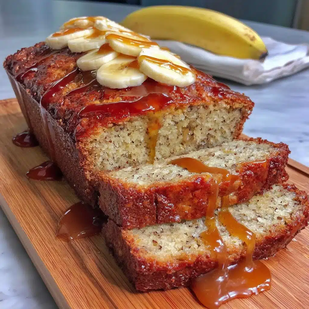 Slice of quick low calorie banana bread served on a plate