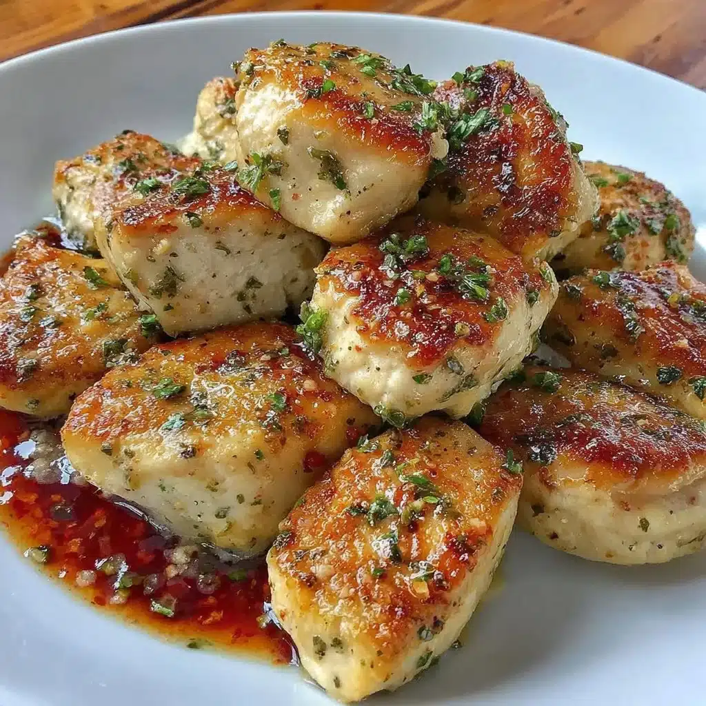 Succulent bite-size seasoned chicken breast morsels seared to perfection