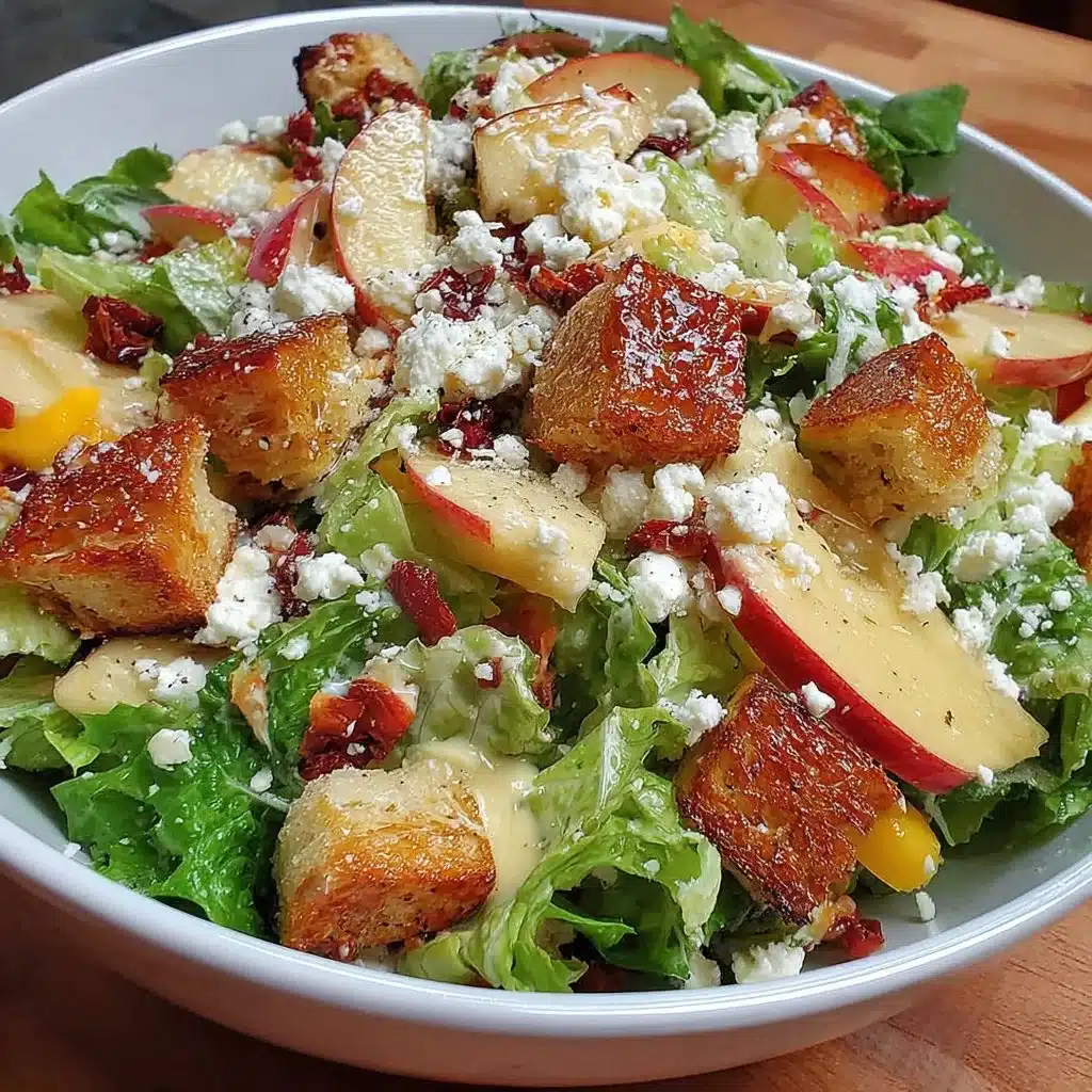 Honeycrisp apple feta salad with fresh greens and nuts