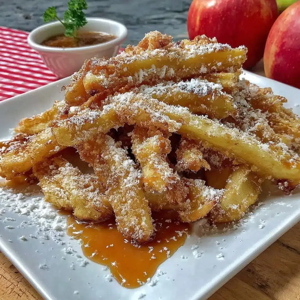 Air fryer apple fries served in a bowl with cinnamon sugar for a cozy fall snack