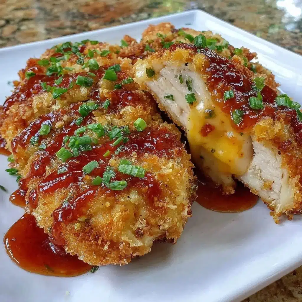 Crispy air-fryer chicken katsu served with dipping sauce and garnishes.