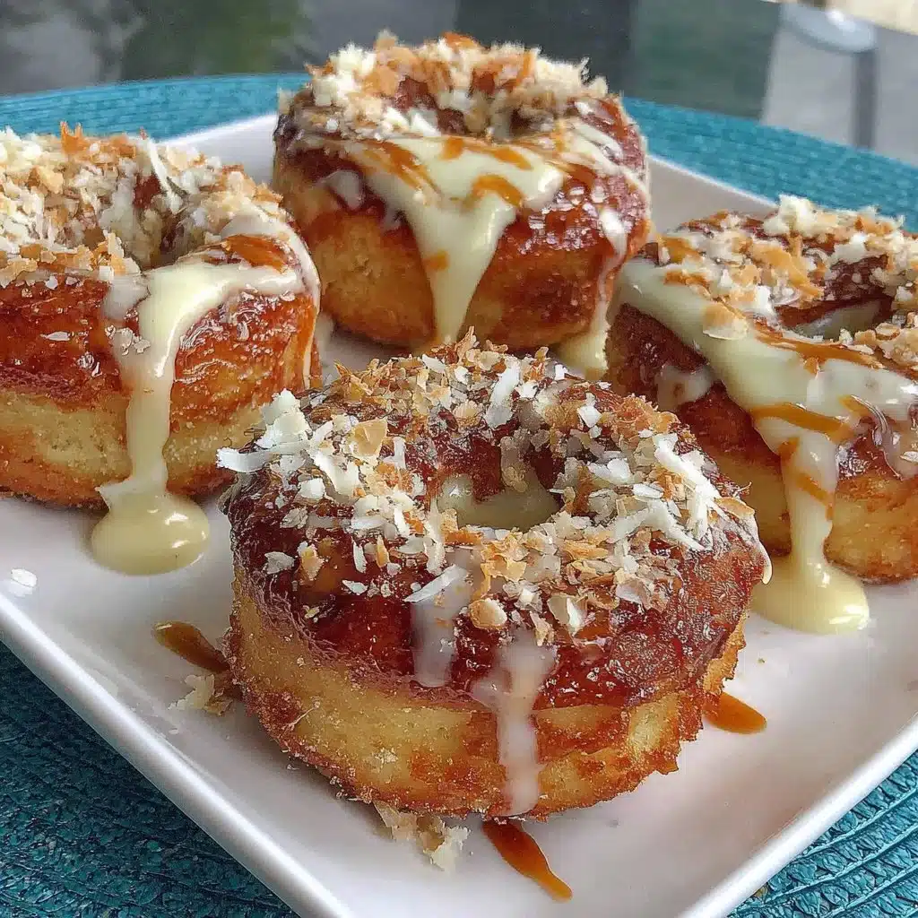 Delicious homemade air fryer donuts on a plate with icing and sprinkles.