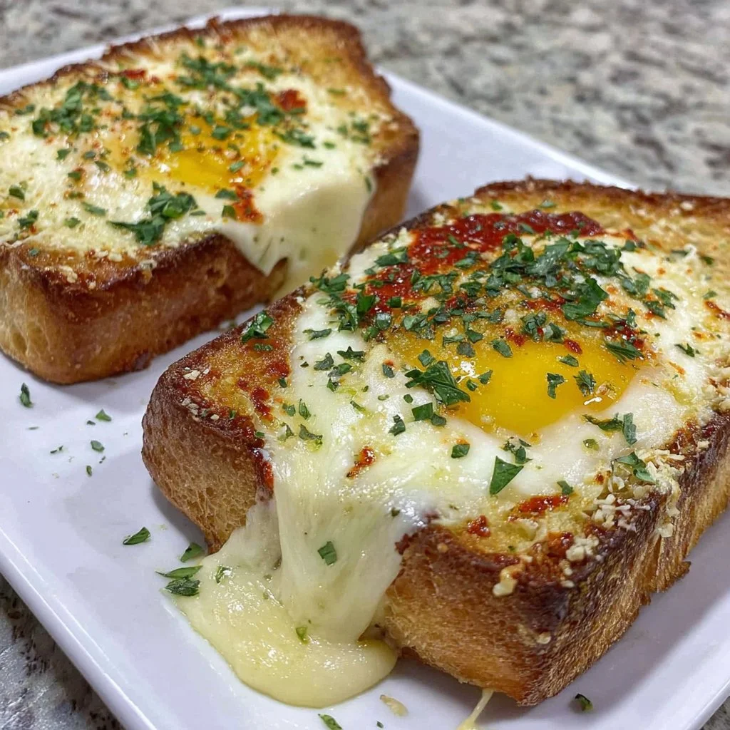 Delicious Air Fryer Egg Toast that breaks, perfect for breakfast.