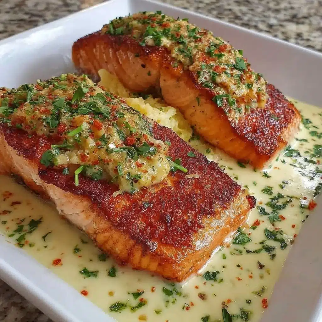 Air fryer frozen salmon cooked to perfection with seasoning.