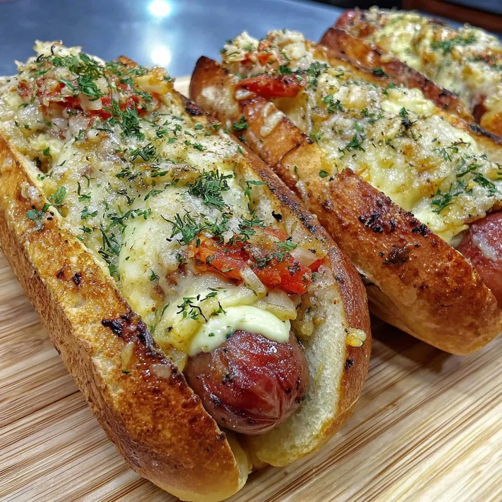 Perfectly cooked air fryer hot dogs ready to serve for a quick meal.