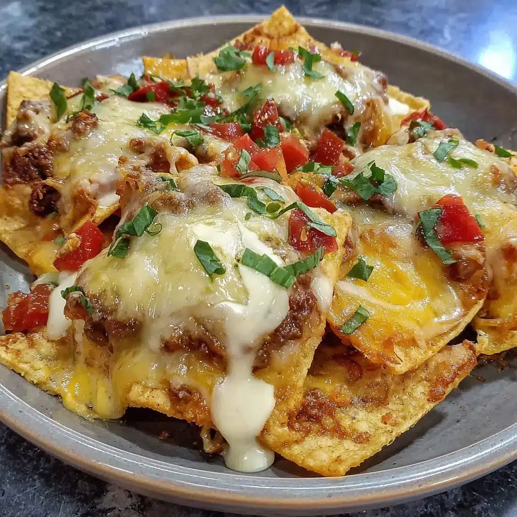Delicious air fryer nachos topped with cheese, jalapenos, and salsa
