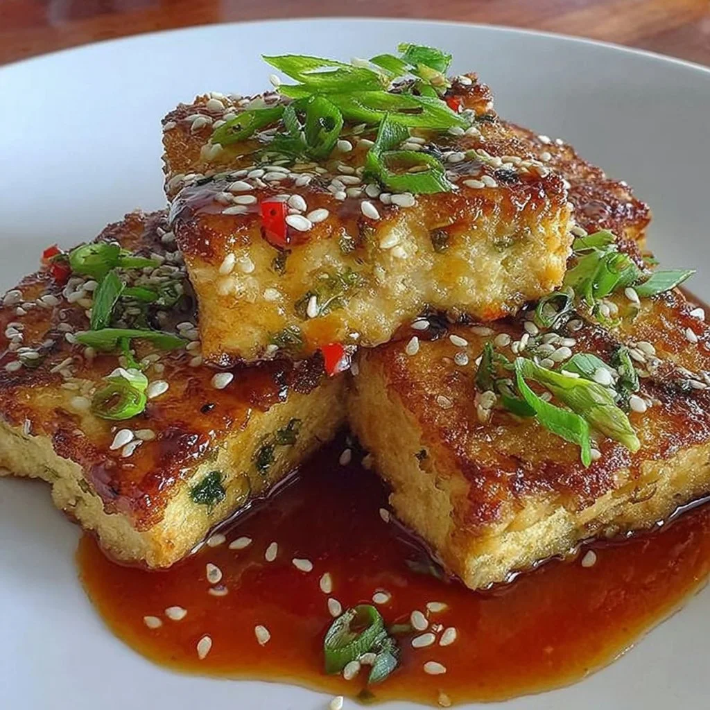 Air Fryer Tofu with Sticky Sesame Sauce