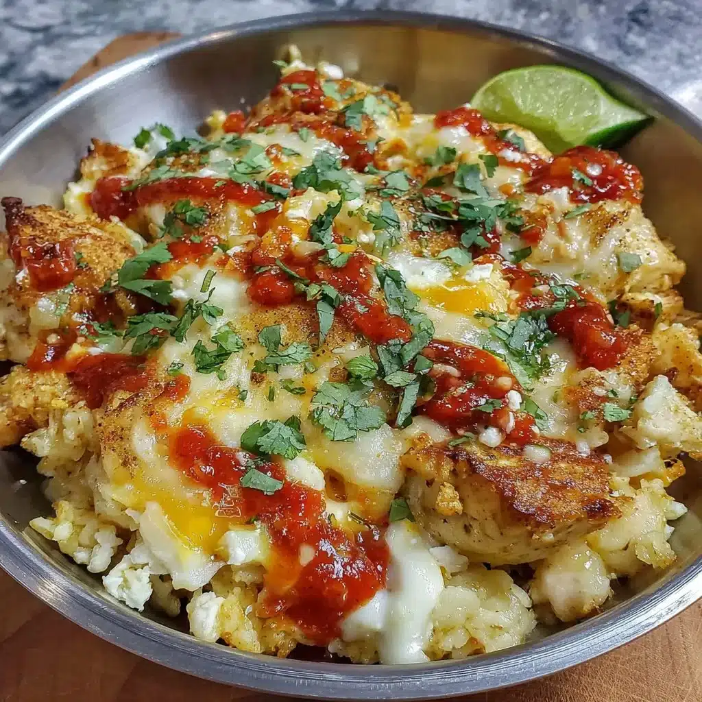 High Protein Chicken Cottage Cheese Enchilada Bowls