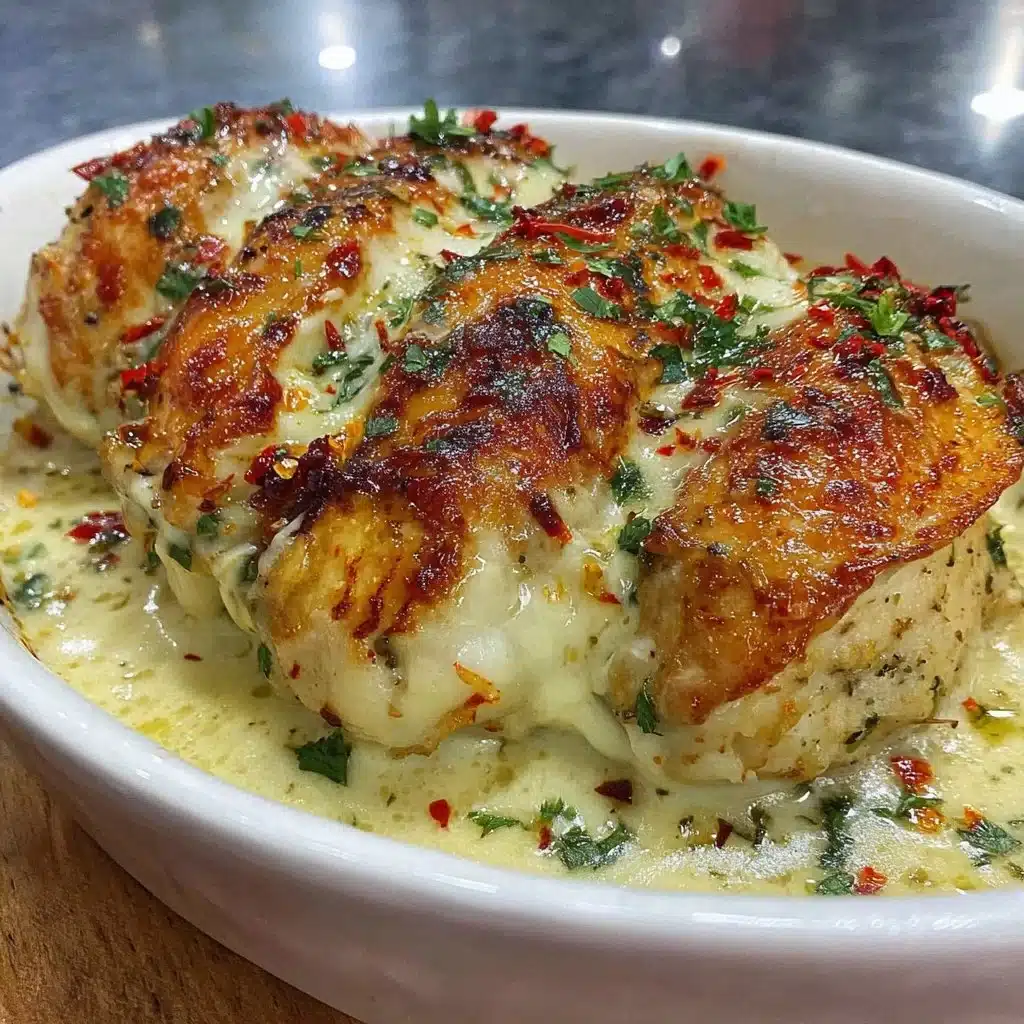 Delicious creamy sour cream chicken bake served with a side of vegetables