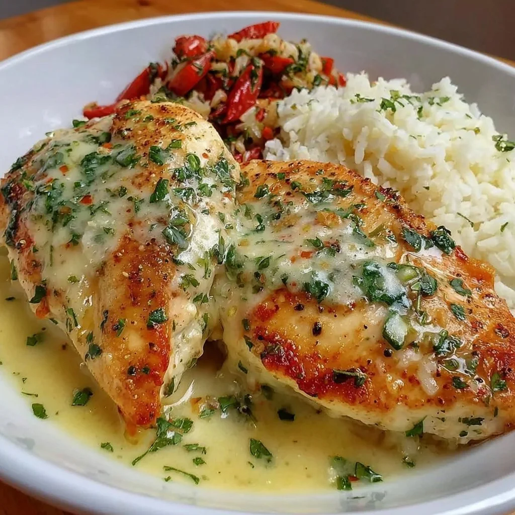 Lemon Garlic Chicken beautifully plated for meal prep.