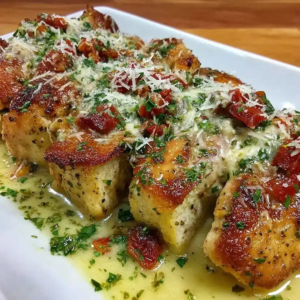 Delicious melt-in-your-mouth Caesar Chicken served with fresh ingredients