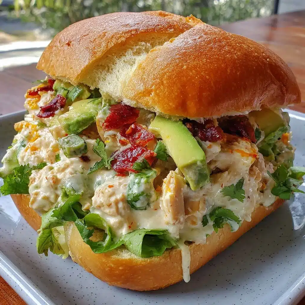 Southwest Avocado Chicken Salad with chicken, avocado, and fresh vegetables