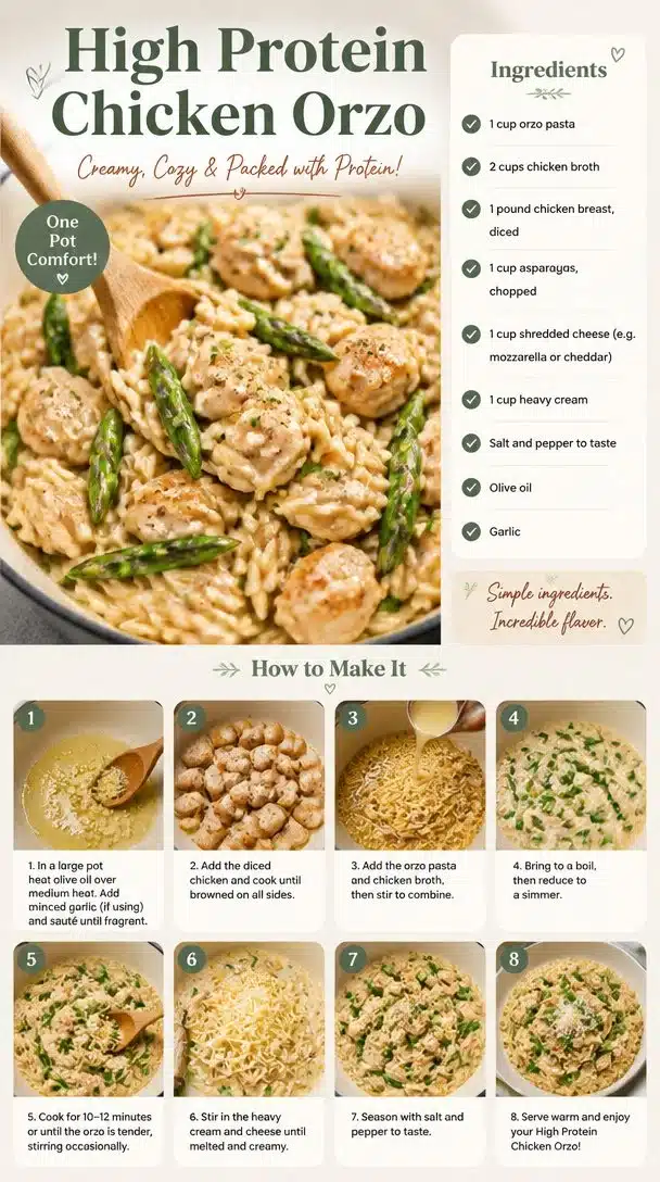 High Protein Chicken Orzo