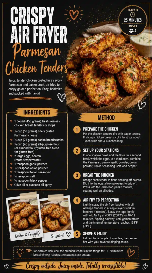 Crispy Air Fryer Parmesan Chicken Tenders