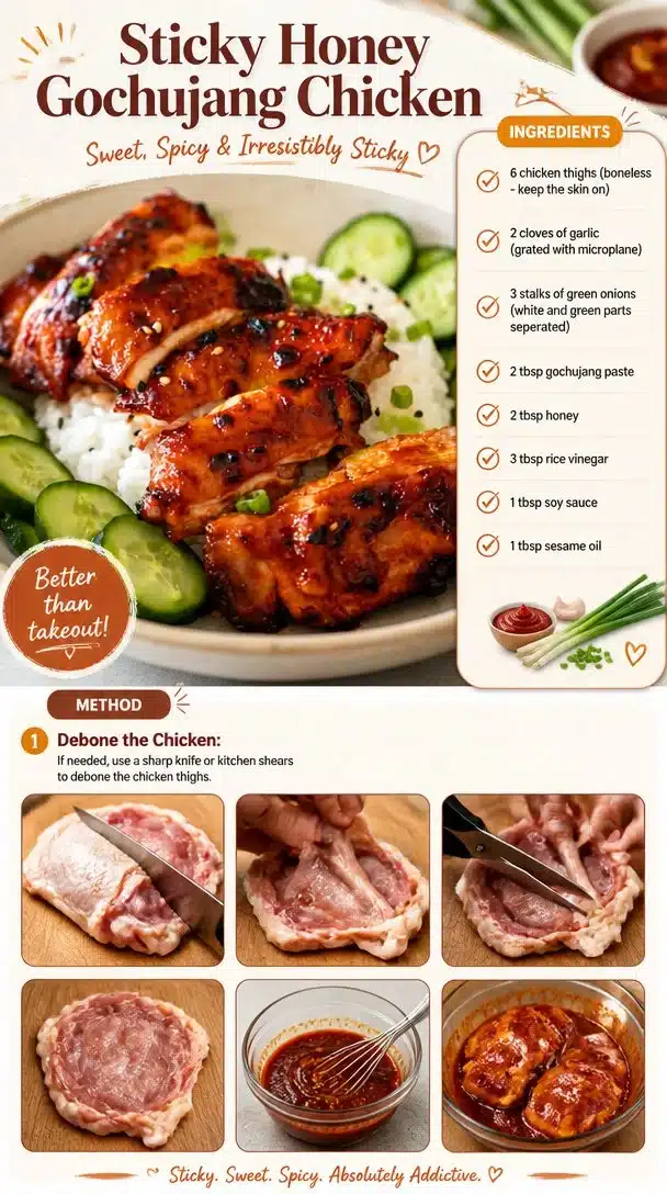 Sticky Honey Gochujang Chicken