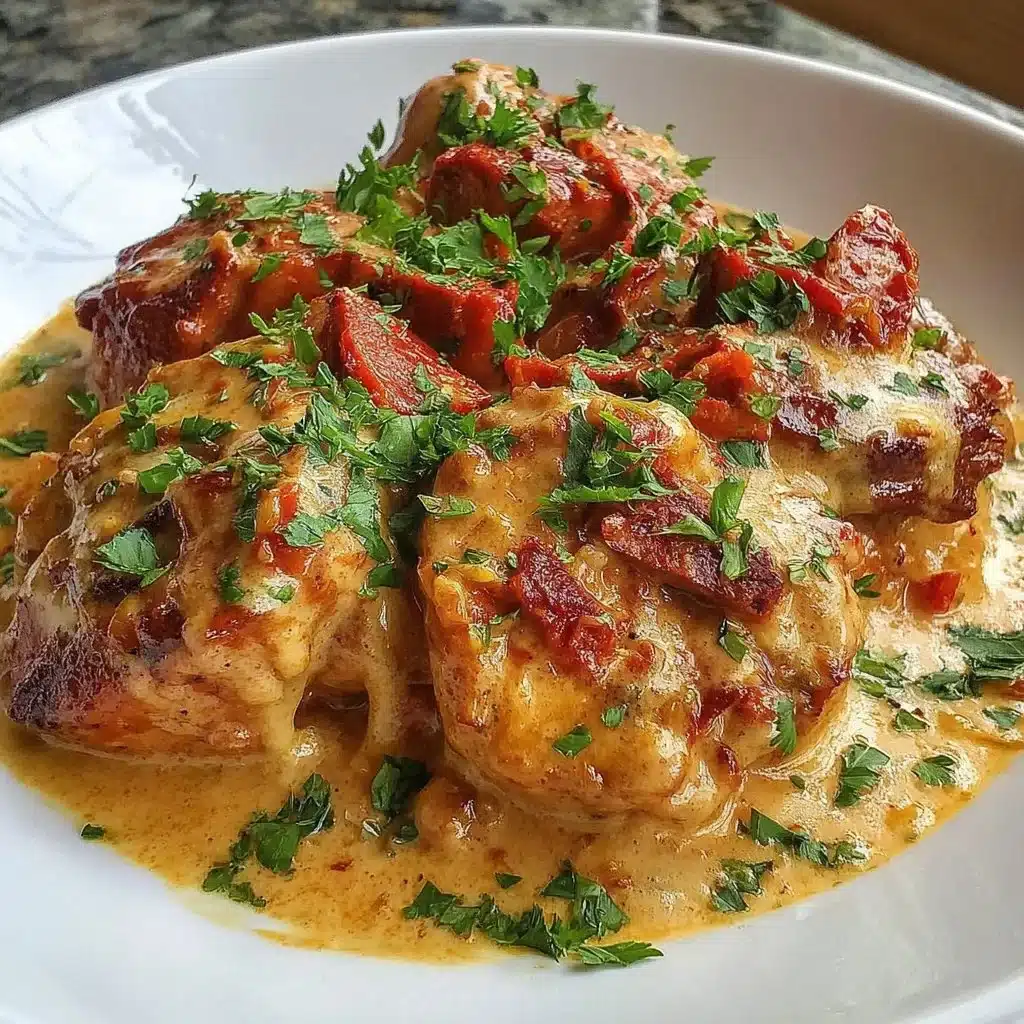Delicious Cowboy Butter Chicken served with rice and garnished with herbs.