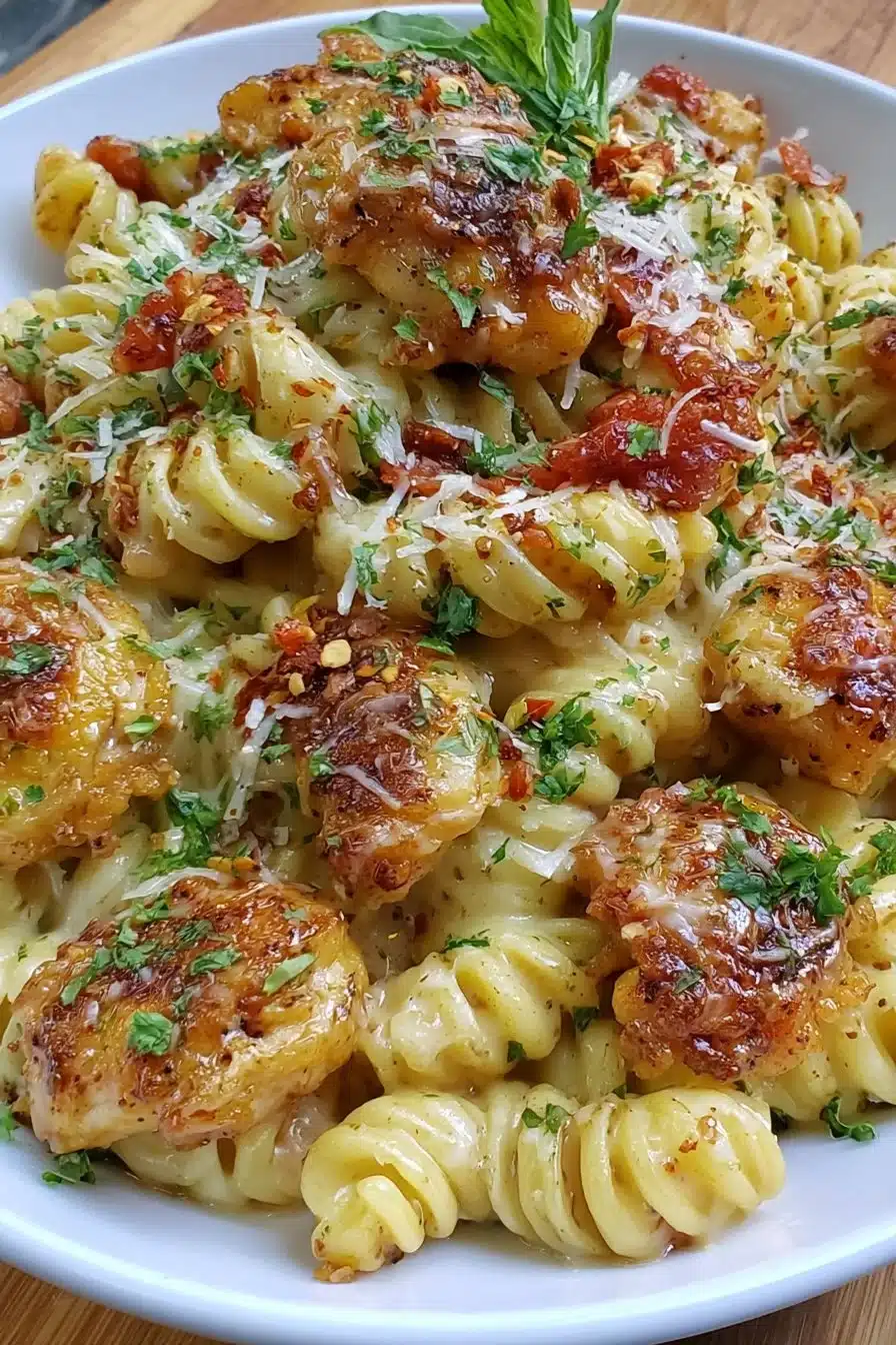 Sticky Smoky Garlic Butter Chicken Pasta