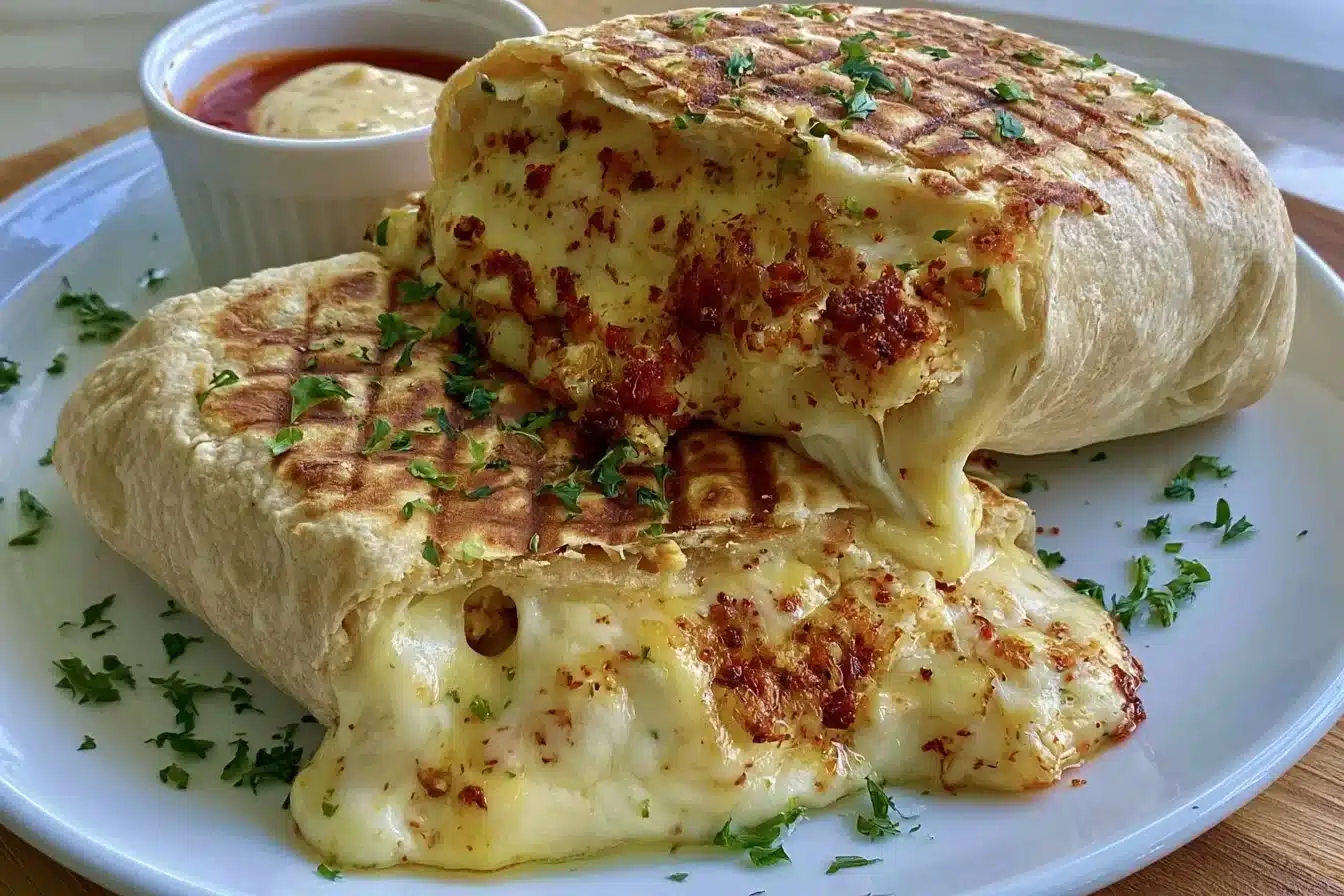Low Carb Cheesy Garlic Chicken Wraps