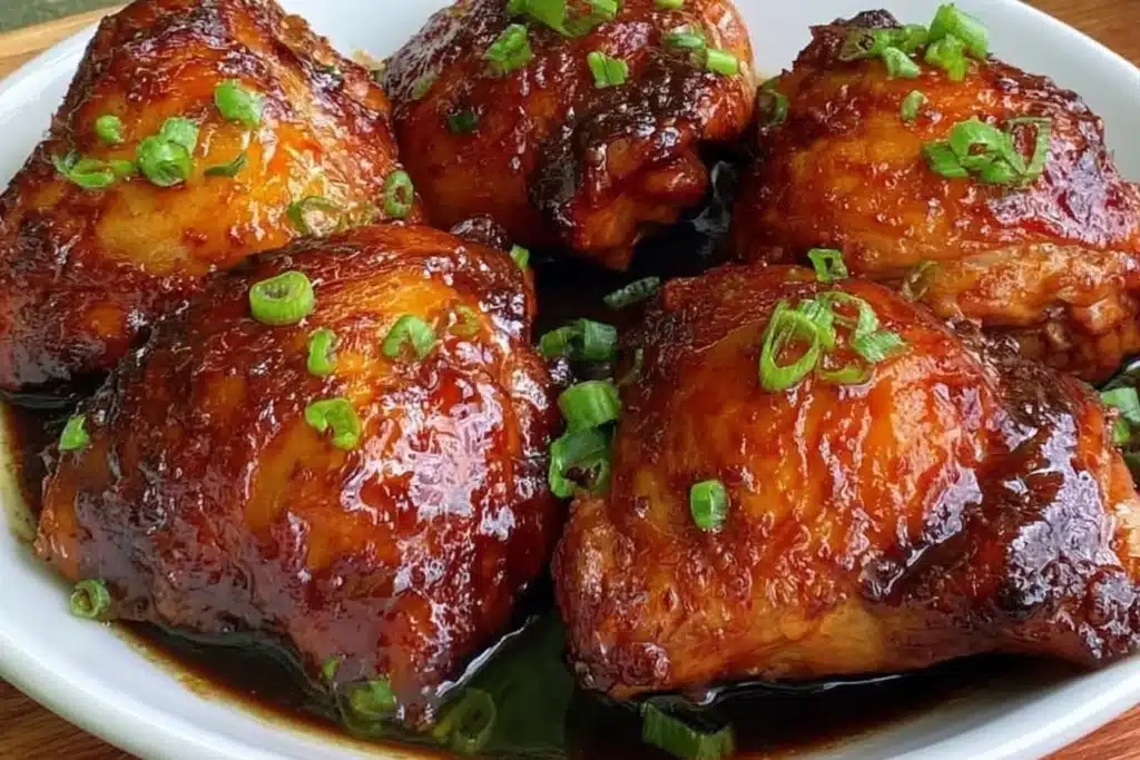 Delicious soy sauce chicken served with steamed rice and vegetables.